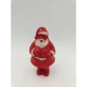 Vintage Rosbro Irwin Style Hard Plastic Santa Candy Container Ornament 1950s